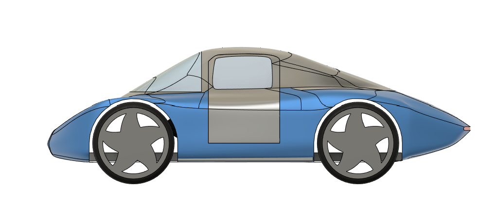 小型电动汽车造型3D数模图纸 STEP格式